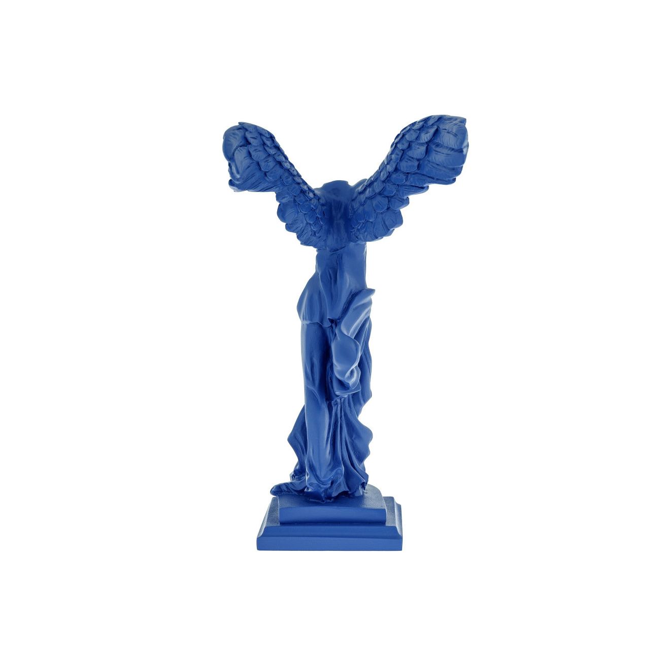 Nike Winged Goddess of Samothrace or Victory Goddess Ancient Greek Statue 30 cm Blue Color. Modern Statue Decorative Gift Sculpture. Medium Size